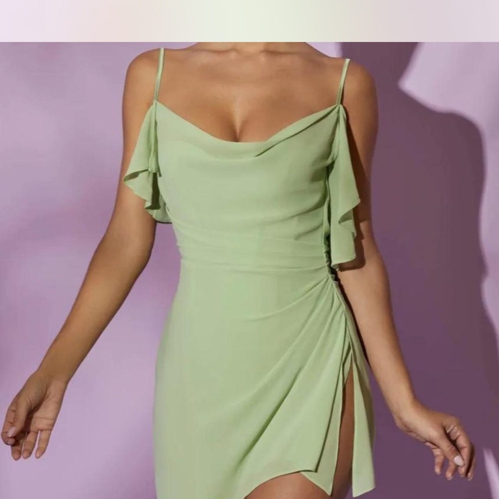 Oh Polly Peridot draped corset dress